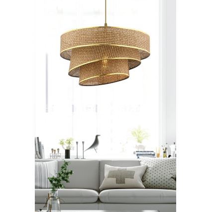 COUPER Pendant Light 1xE27/60W/230V brown/gold