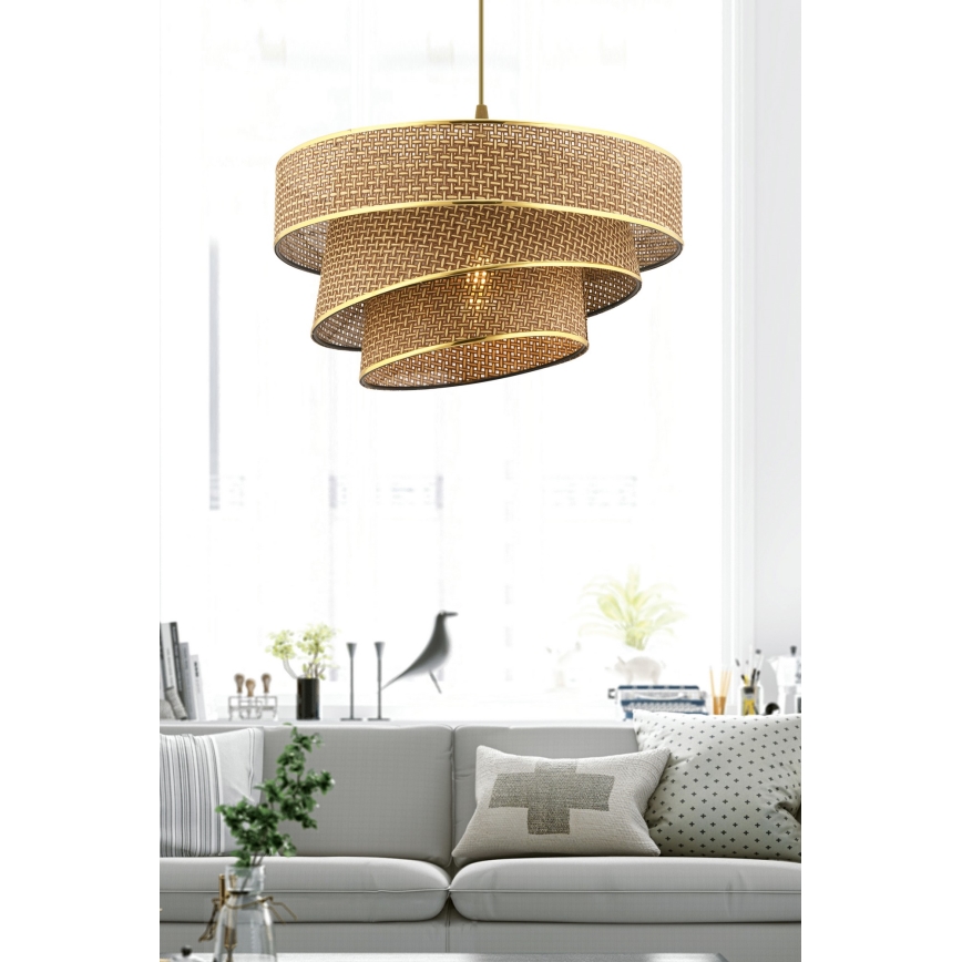 COUPER Pendant Light 1xE27/60W/230V brown/gold