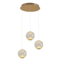 CREMONA cable-mounted LED pendant 3xLED/5W/230V 3000K gold