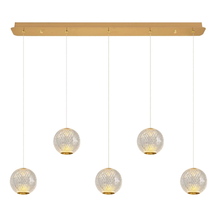 CREMONA cable-suspended LED chandelier 5xLED/5W/230V 3000K gold