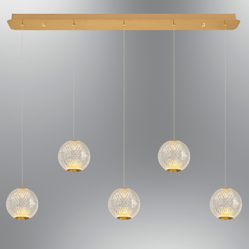 CREMONA cable-suspended LED chandelier 5xLED/5W/230V 3000K gold
