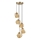 CRISTAL cable chandelier 5xE14/15W/230V, brass/smoky beige