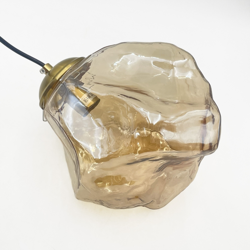 CRISTAL cable chandelier 5xE14/15W/230V, brass/smoky beige