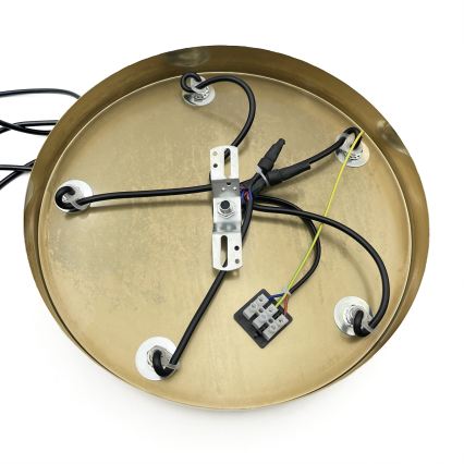 CRISTAL cable chandelier 5xE14/15W/230V, brass/smoky beige