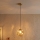 CRISTAL cable-hung pendant light, 1x E14 / 15W / 230V, brass / smoky beige