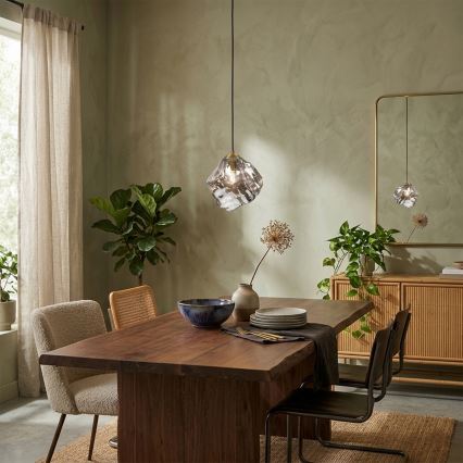 CRISTAL cable pendant 1xE14/15W/230V brass/smoked black