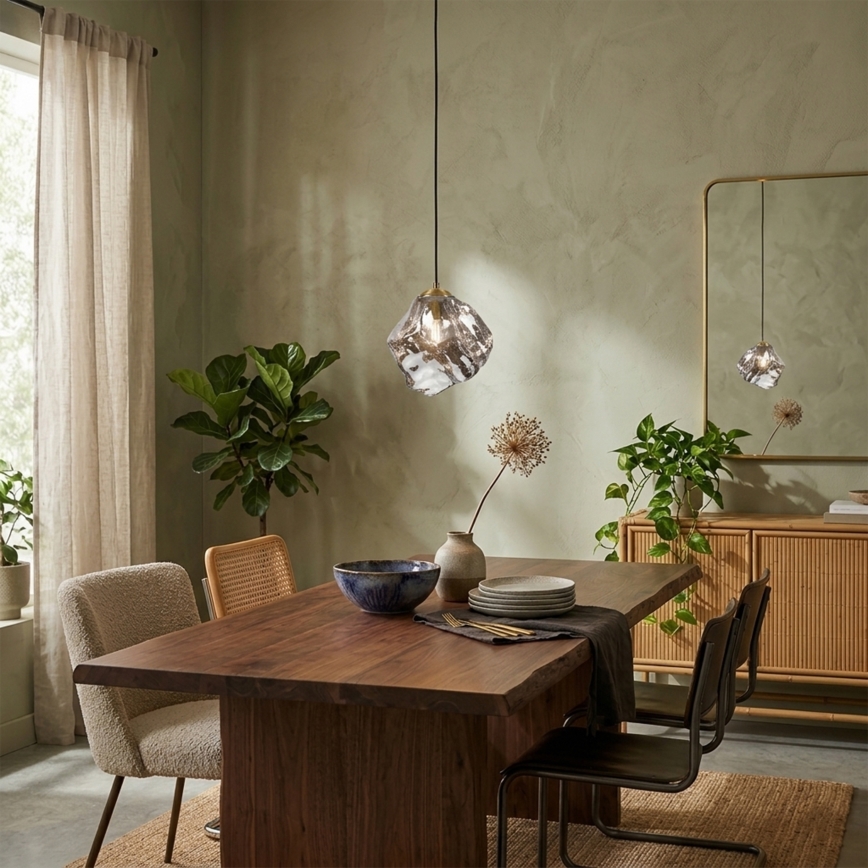 CRISTAL cable pendant 1xE14/15W/230V brass/smoked black