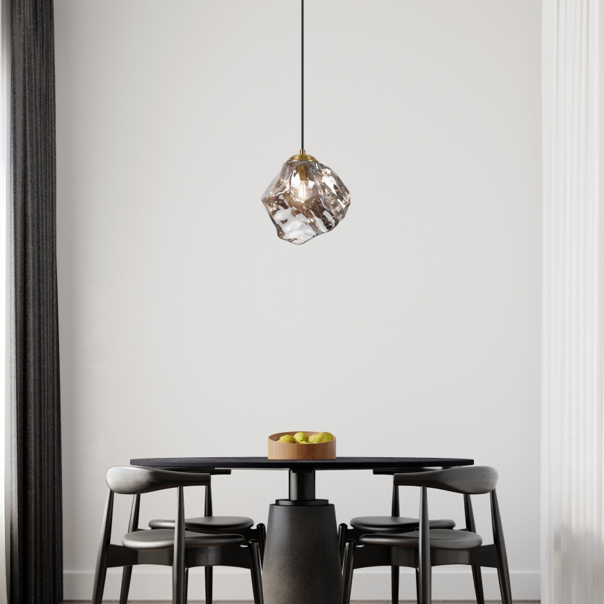 CRISTAL cable pendant 1xE14/15W/230V brass/smoked black