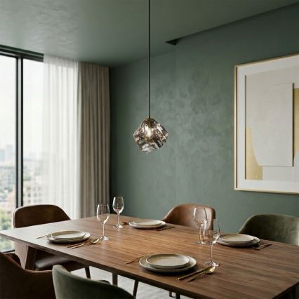 CRISTAL cable pendant 1xE14/15W/230V brass/smoked black