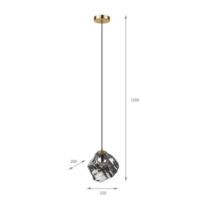 CRISTAL cable pendant 1xE14/15W/230V brass/smoked black