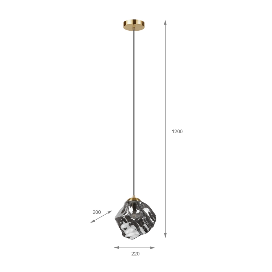 CRISTAL cable pendant 1xE14/15W/230V brass/smoked black
