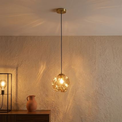 CRISTAL Cable Pendant 1xE14/15W/230V – Brass/Smoky Beige