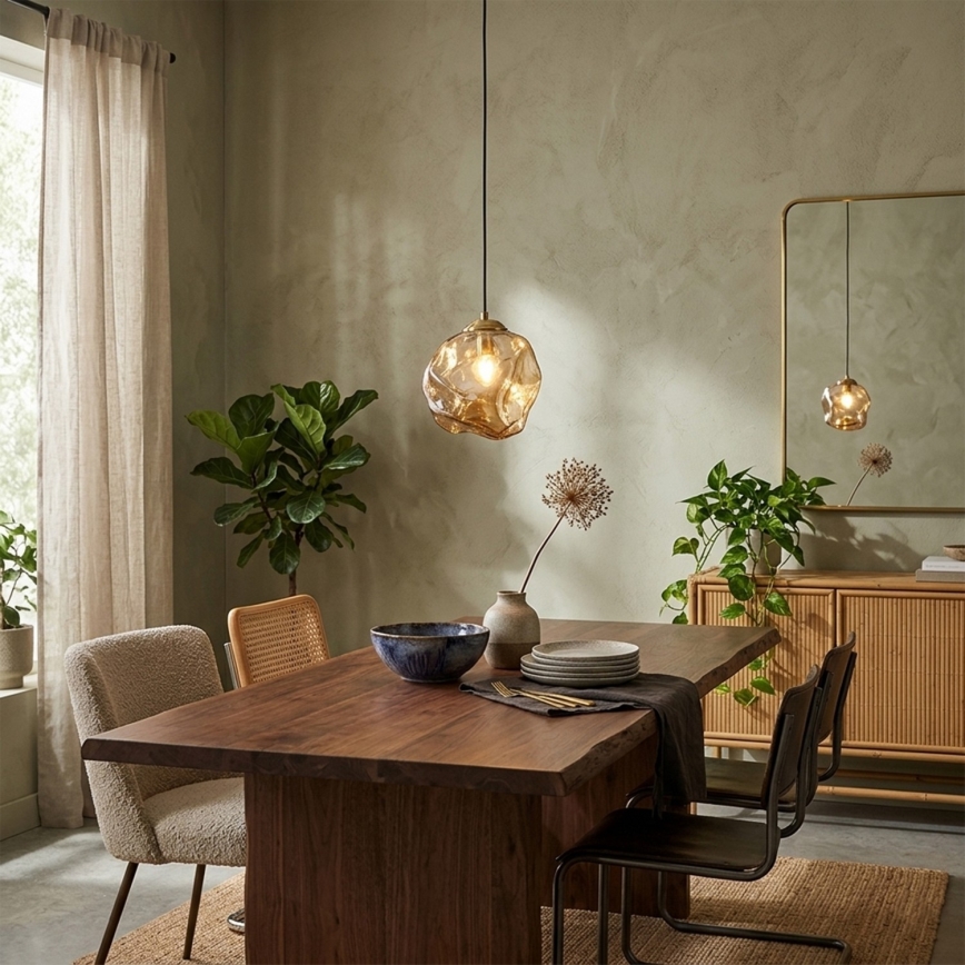 CRISTAL Cable Pendant 1xE14/15W/230V – Brass/Smoky Beige