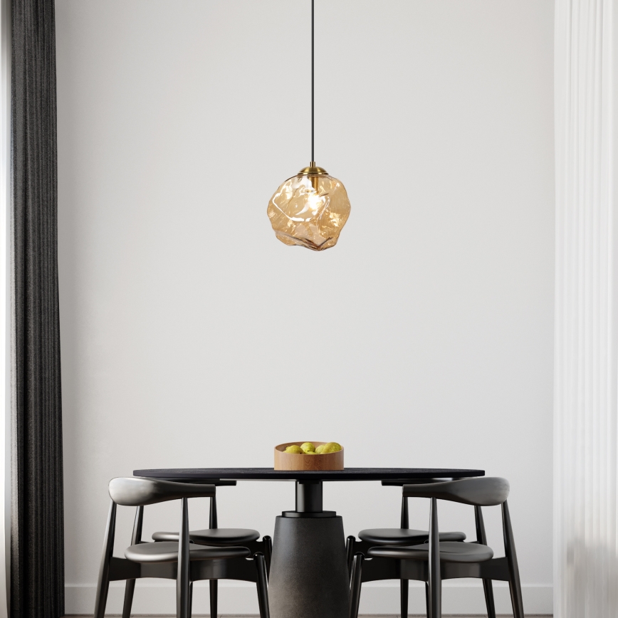 CRISTAL Cable Pendant 1xE14/15W/230V – Brass/Smoky Beige