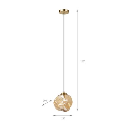 CRISTAL Cable Pendant 1xE14/15W/230V – Brass/Smoky Beige