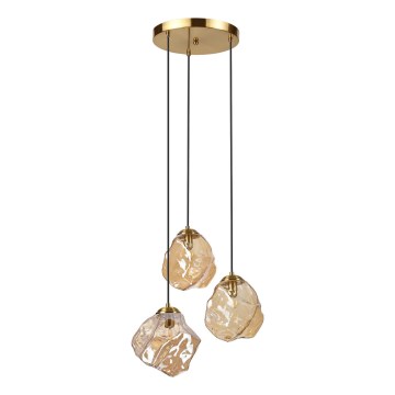 CRISTAL Cable Pendant 3xE14/15W/230V brass/smoky beige