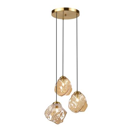 CRISTAL Cable Pendant 3xE14/15W/230V brass/smoky beige