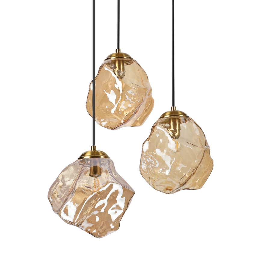 CRISTAL Cable Pendant 3xE14/15W/230V brass/smoky beige
