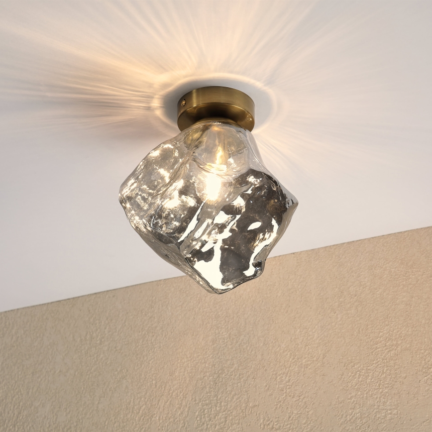 CRISTAL Ceiling Light 1xE14/15W/230V Brass/Smoked Black