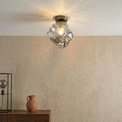 CRISTAL Ceiling Light 1xE14/15W/230V Brass/Smoked Black