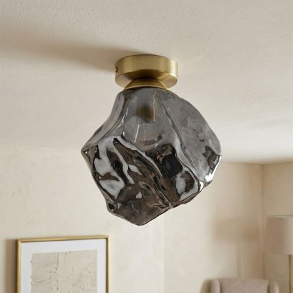 CRISTAL Ceiling Light 1xE14/15W/230V Brass/Smoked Black