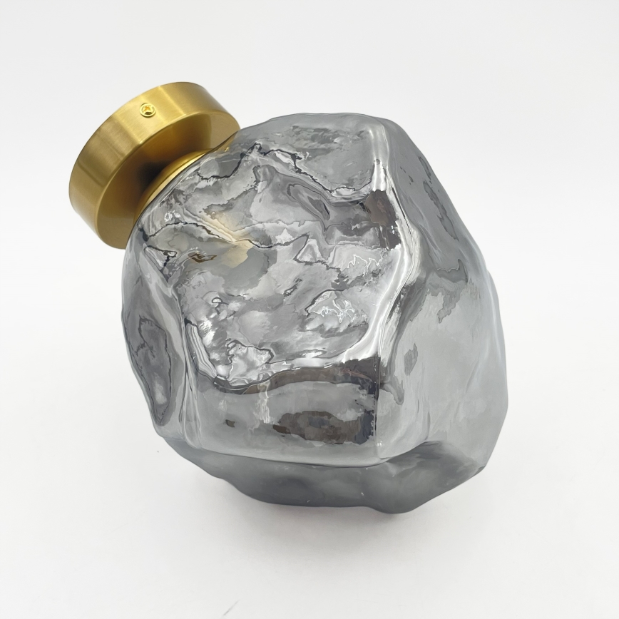 CRISTAL Ceiling Light 1xE14/15W/230V Brass/Smoked Black