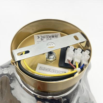 CRISTAL Ceiling Light 1xE14/15W/230V Brass/Smoked Black