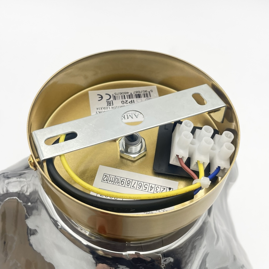 CRISTAL Ceiling Light 1xE14/15W/230V Brass/Smoked Black