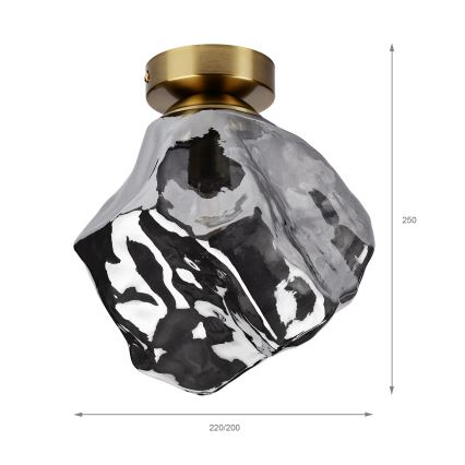CRISTAL Ceiling Light 1xE14/15W/230V Brass/Smoked Black
