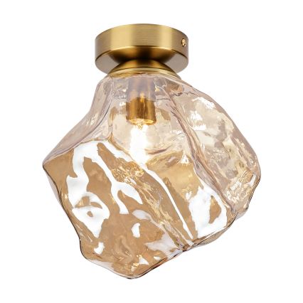 CRISTAL Ceiling Light 1xE14/15W/230V Brass / Smoky Beige