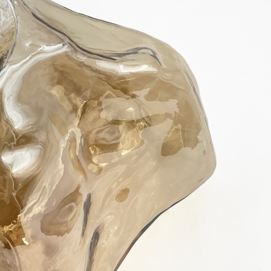 CRISTAL Ceiling Light 1xE14/15W/230V Brass / Smoky Beige