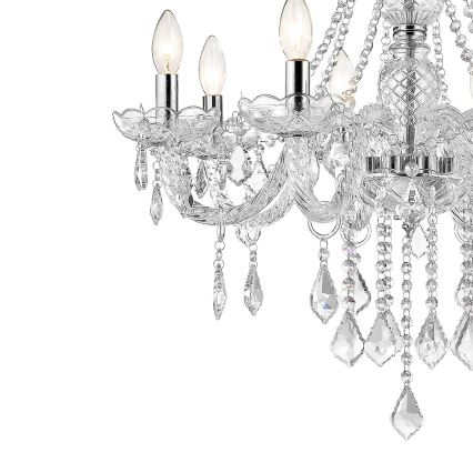 CRISTALLO Chain-hung Chandelier 8xE14/60W/230V Polished Chrome