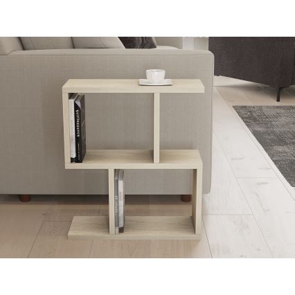 CROS side table, marble finish, beige