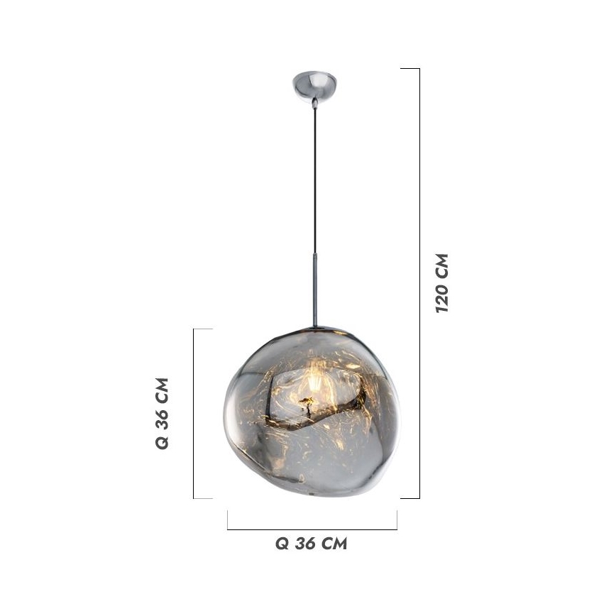 CRUMPLED cable pendant 1xE27/24W/230V Ø 26 cm, copper