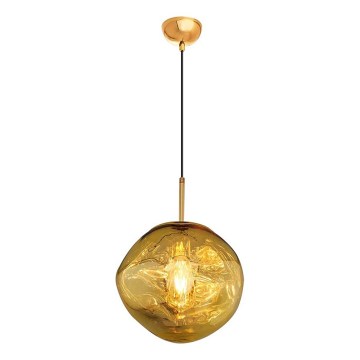 CRUMPLED cable-suspended pendant light 1xE27/24W/230V Ø 26 cm gold