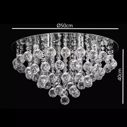 Crystal ceiling light 6xE14/60W/230V