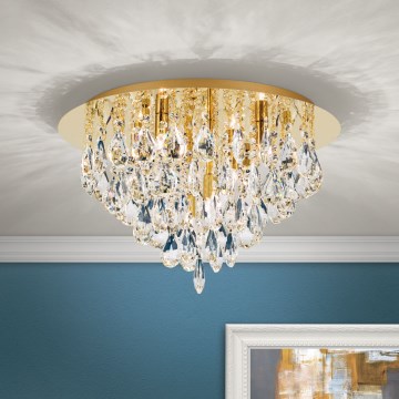 Crystal ceiling light CELESTE 6xG9/40W/230V d. 45 cm gold