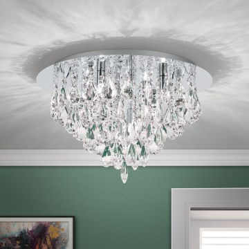Crystal ceiling light CELESTE 6xG9/40W/230V d. 45 cm shiny chrome