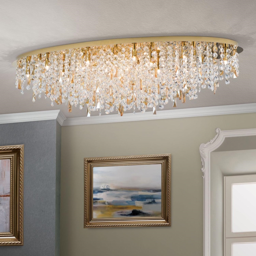 Crystal ceiling light CRYSTALRIVER 21xG9/40W/230V gold