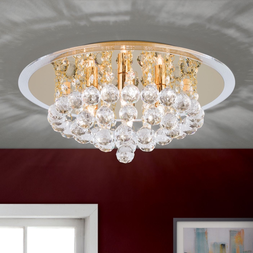 Crystal ceiling light GLORIA 4xG9/40W/230V d. 38 cm gold