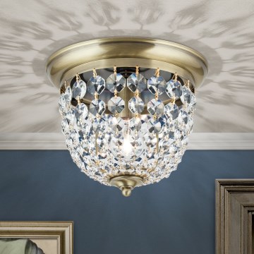 Crystal ceiling light PLAFOND 1xE27/40W/230V d. 26 cm bronze
