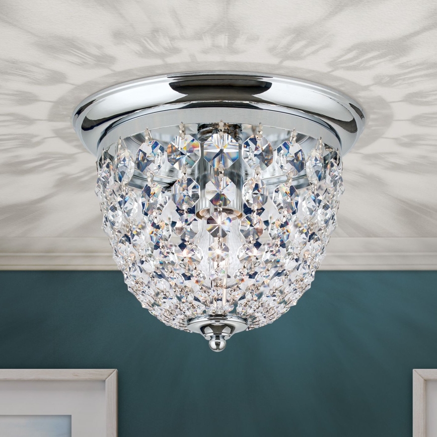 Crystal ceiling light PLAFOND 1xE27/40W/230V d. 26 cm shiny chrome