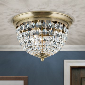Crystal ceiling light PLAFOND 3xE27/40W/230V d. 35 cm bronze