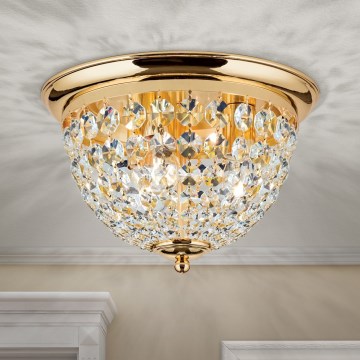 Crystal ceiling light PLAFOND 3xE27/40W/230V d. 35 cm gold