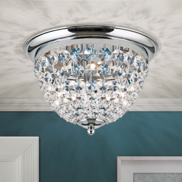 Crystal ceiling light PLAFOND 3xE27/40W/230V d. 35 cm shiny chrome