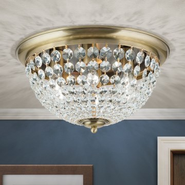 Crystal ceiling light PLAFOND 6xE27/40W/230V d. 47 cm bronze
