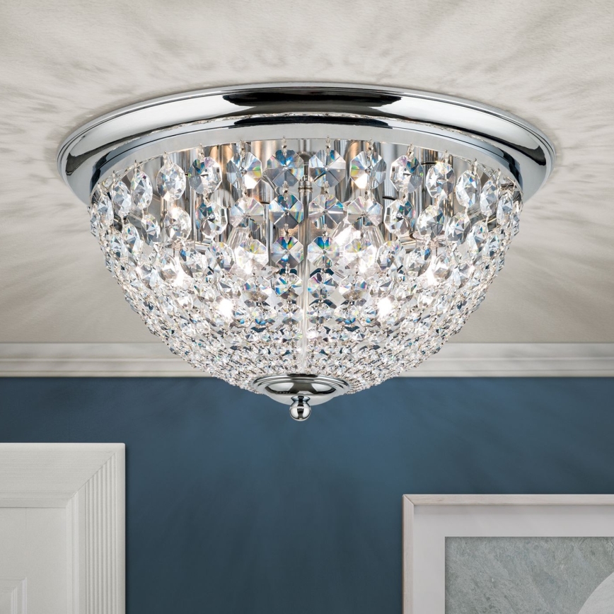 Crystal ceiling light PLAFOND 6xE27/40W/230V d. 47 cm shiny chrome