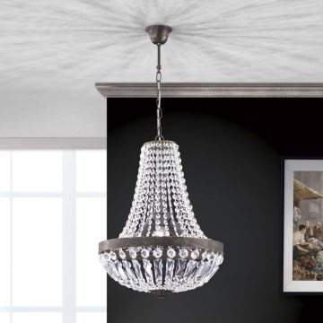 Crystal chandelier on a chain ARILA 3xE27/60W/230V d. 40 cm brown/patina