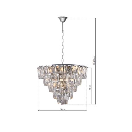 Crystal chandelier on a chain CHELSEA 6xE14/40W/230V