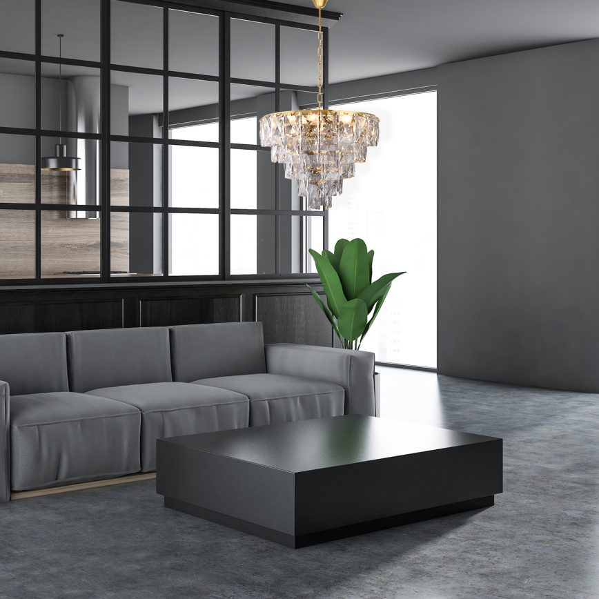 Crystal chandelier on a chain CHELSEA 6xE14/40W/230V